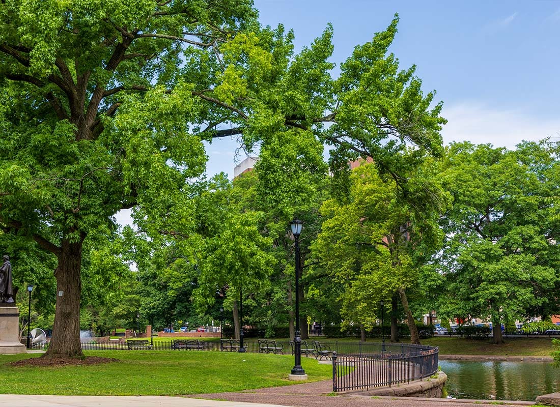 Wethersfield, CT - Hartford City Skyline View From Bushnell Park in Hartford, Connecticut